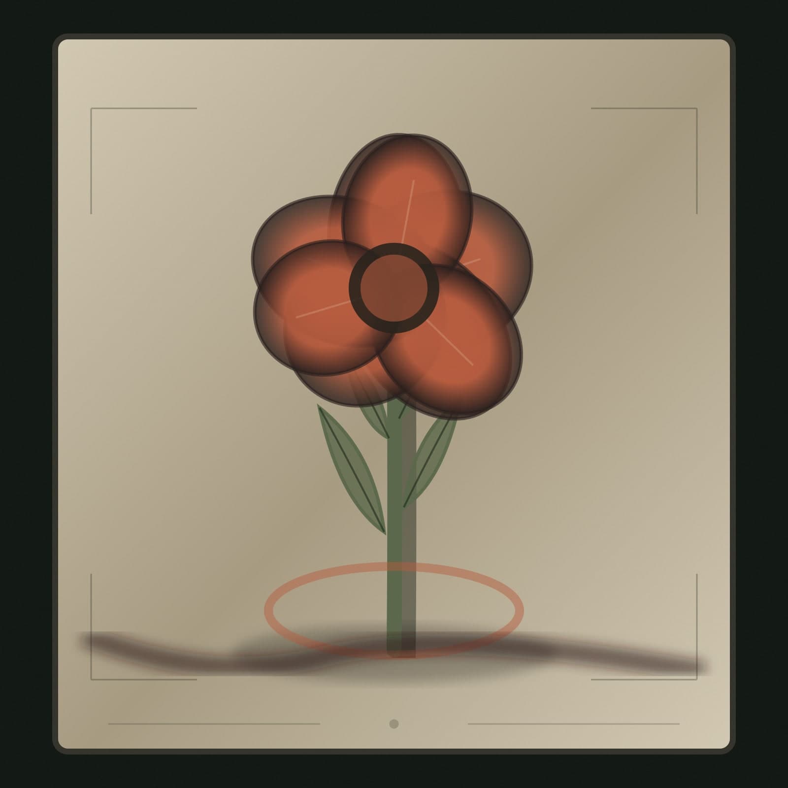 Pressed botanical plate of specimen HB-0058, Ember Poppy.